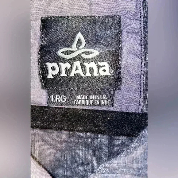 Prana charcoal grey casual long sleeve button down shirt L - Picture 4 of 4